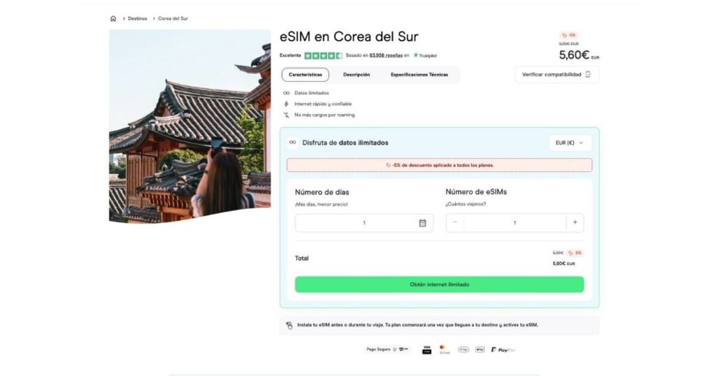 esim Holafly para Corea del Sur