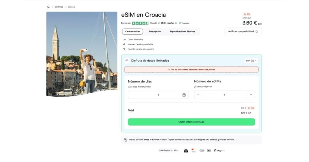 esim de Holafly para Croacia 