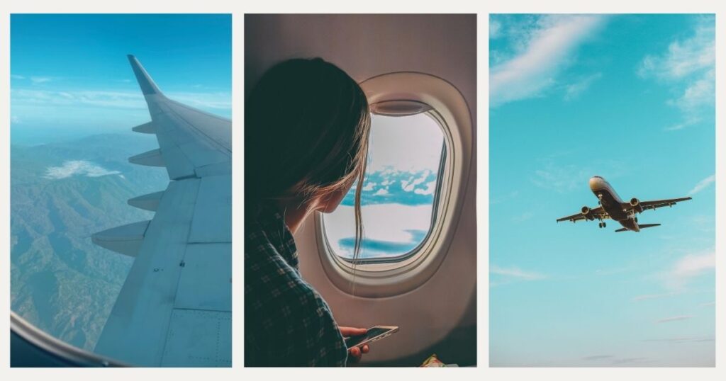 woman taking a flight to Bali