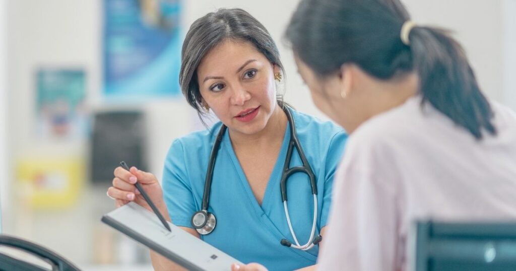 woman in a doctor appointment in Bali