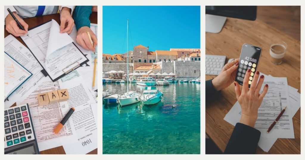 personas calculando impuestos en Croacia