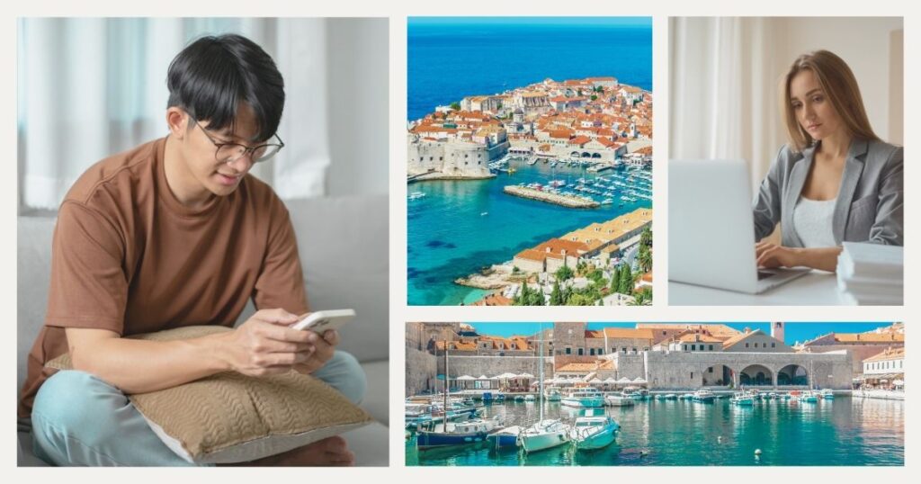 nomadas digitales navegando en internet en Croacia