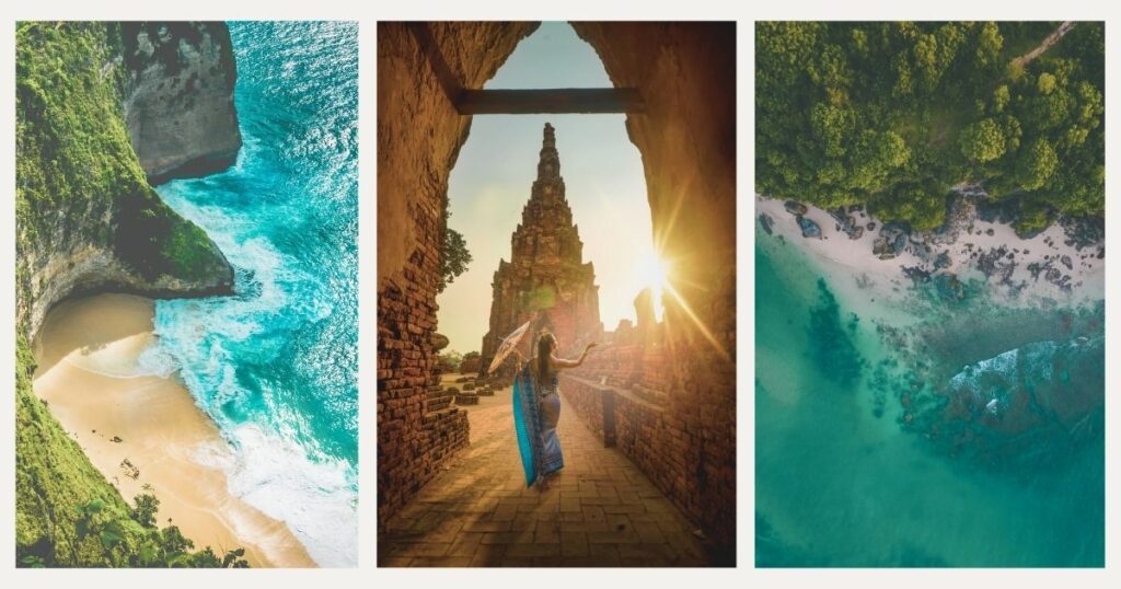 young woman exploring Bali on the shoulder season