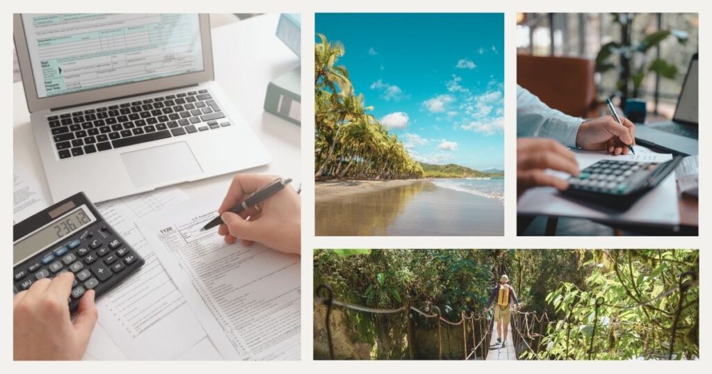 persona calculando los impuestos en Costa Rica