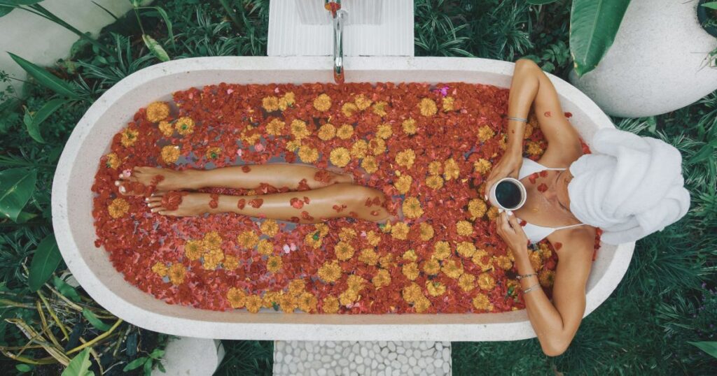 young woman having a wellness experience in Bali 
