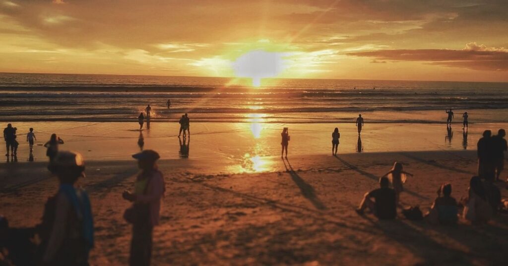 beautiful sunset of a west coast beach in Bali