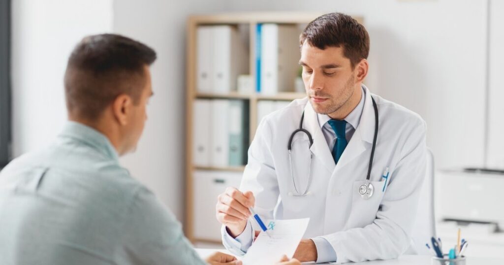 man in a doctor consultation in Bali