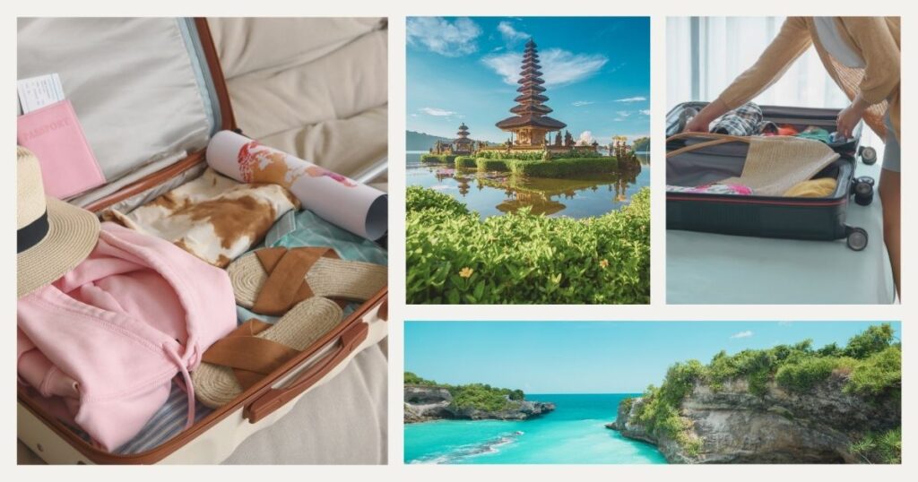 woman packing to Bali