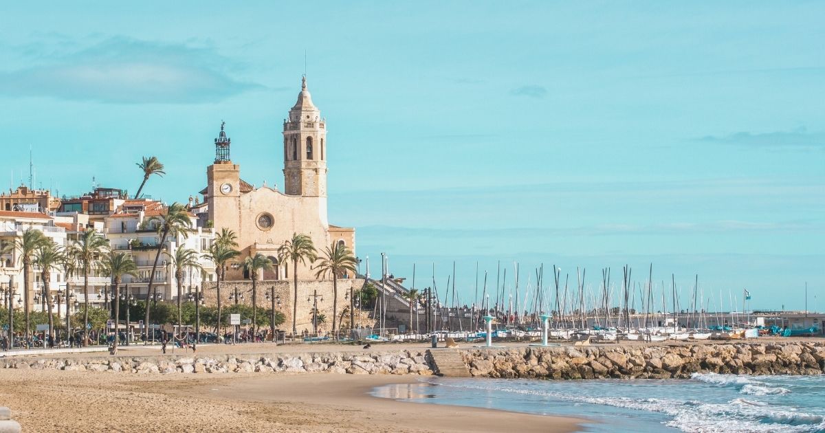 beautiful view of Sitges beach
