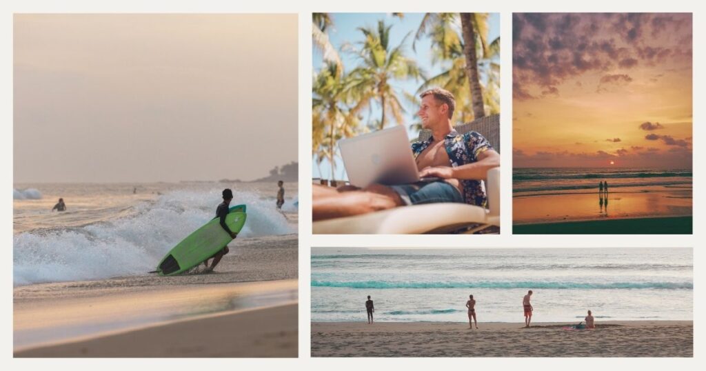 digital nomad man working from Canggu, Bali