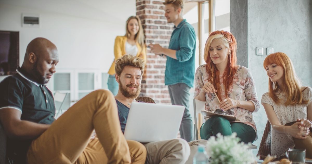 digital nomads hanging out in a coliving in Portugal