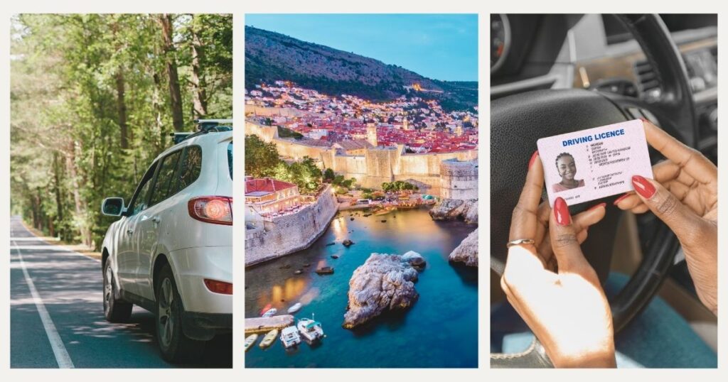 mujer conduciendo con su licencia convalidada en Croacia