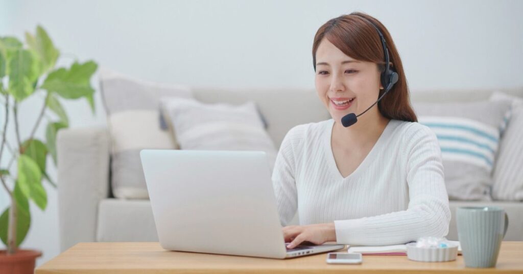 smiling woman working remotely from Poland