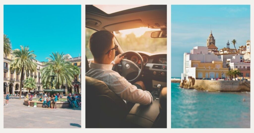 man driving from Barcelona to Sitges