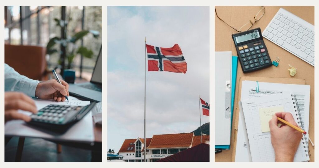 persona calculando el iva a pagar en Noruega