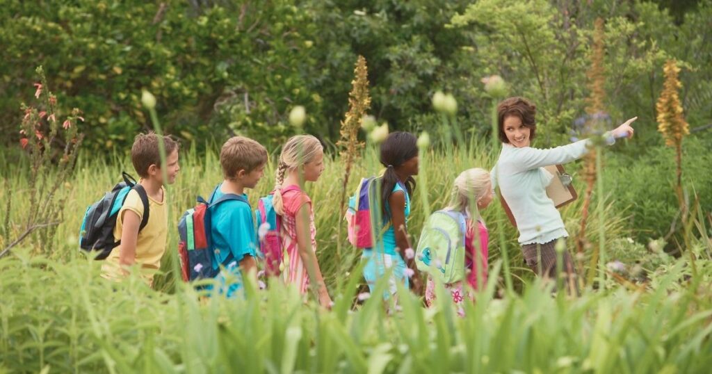 school trip in the countryside of Barcelona