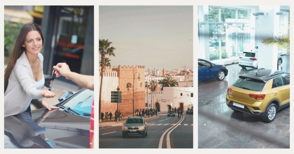 mujer alquilando coche en Marruecos