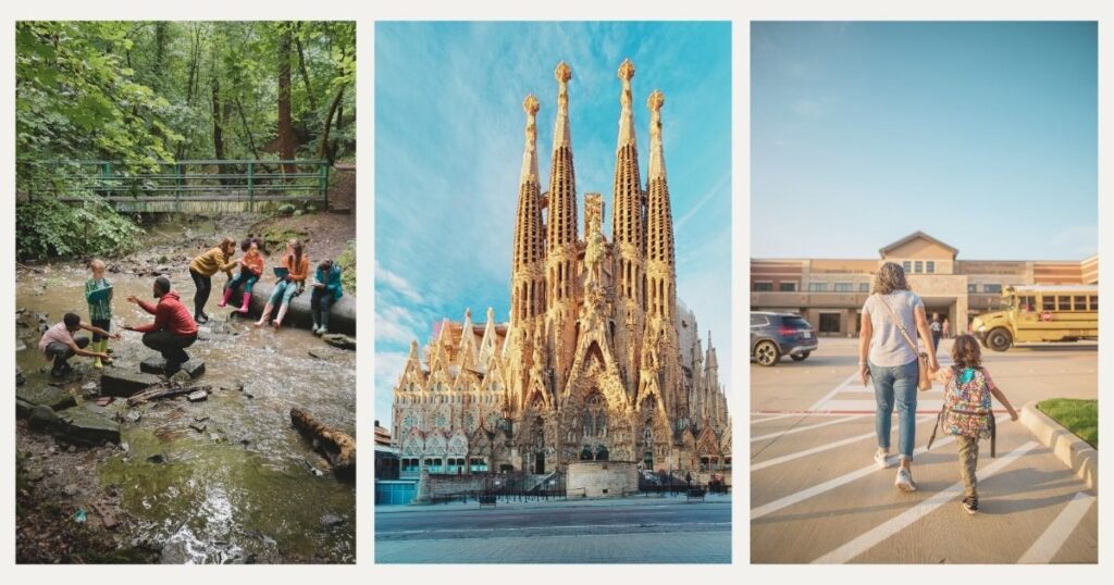 school trip in Barcelona city