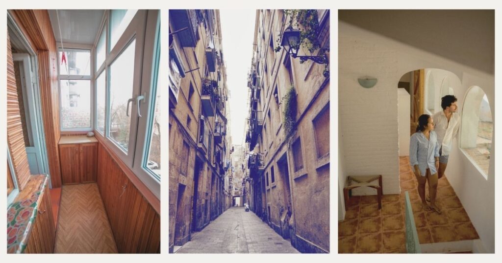 digital nomad couple looking an apartment in El Raval