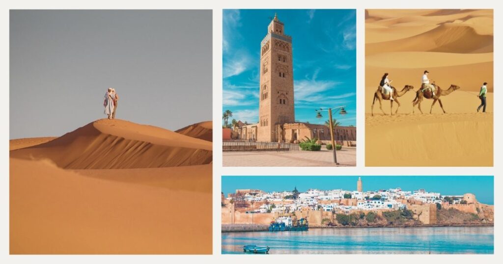 personas paseando en lugares famosos de Marruecos