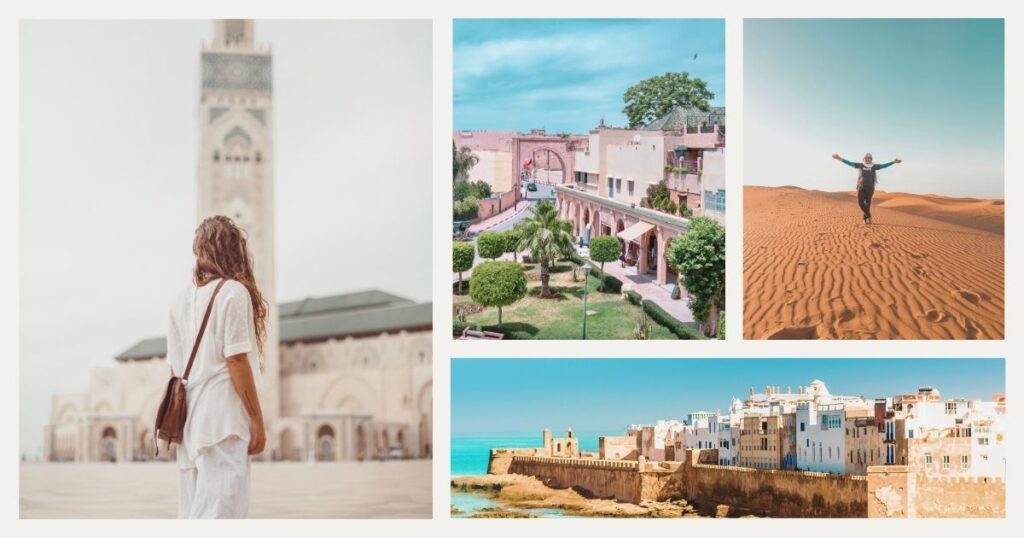 mujer disfrutando de la vida en Marruecos
