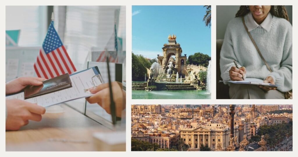 American woman checking the visa requirements for Spain