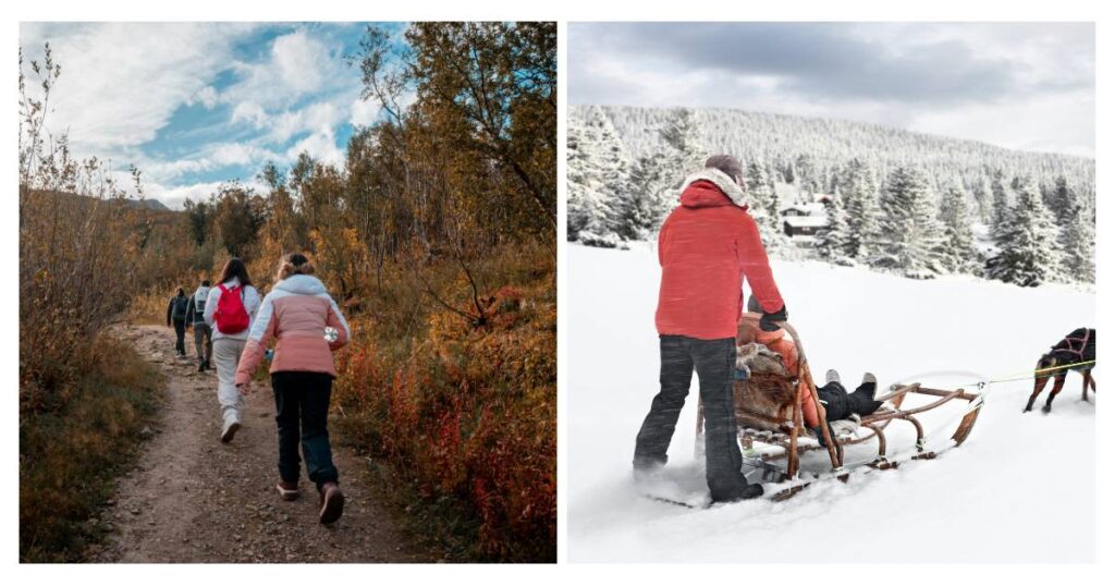 El momento con menor afluencia de turistas en Noruega es el invierno