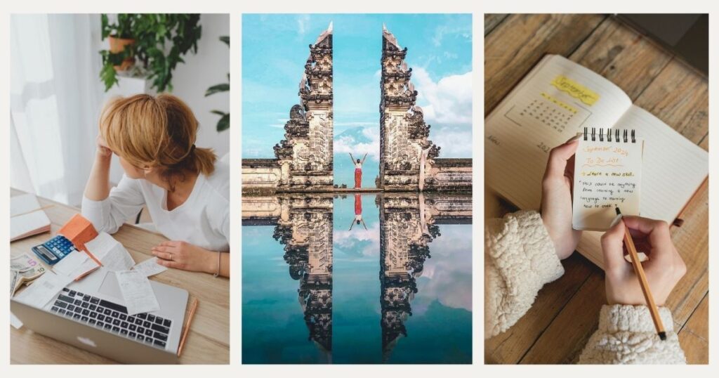 person planning budget for a solo travel in Bali