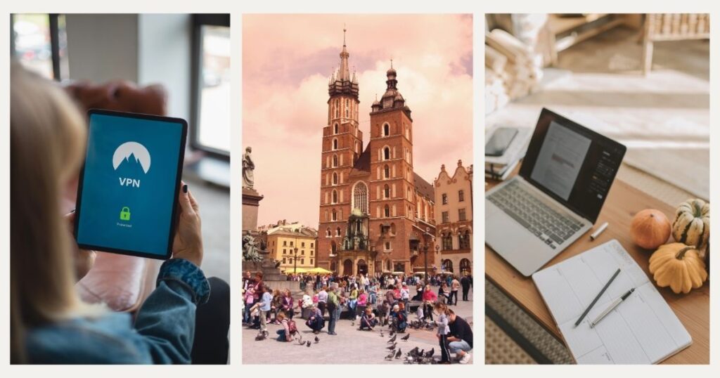 mujer navegando en internet con una vpn en Polonia