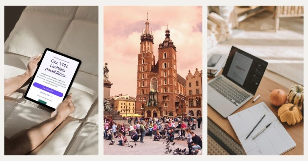 mujer navegando en internet con una vpn en Polonia