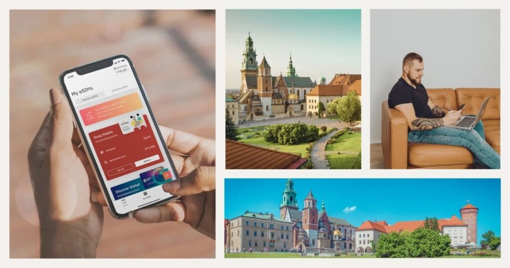 hombre navegando en internet en Polonia