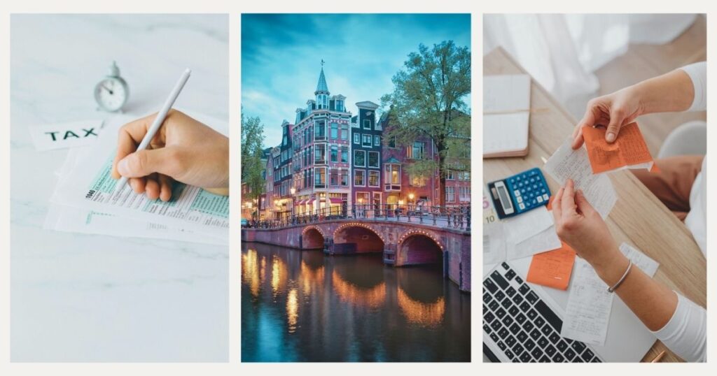 mujer pagando impuestos en Paises Bajos