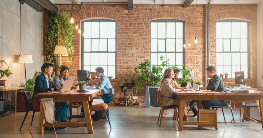 people using internet for working from a digital workspace in Rome