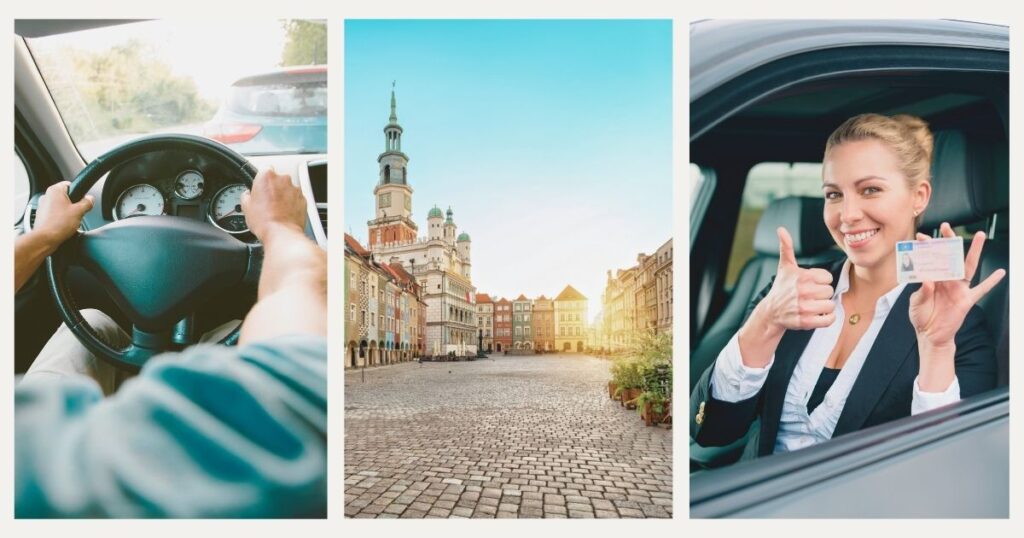 mujer exibiendo su licencia convalidada en Polonia