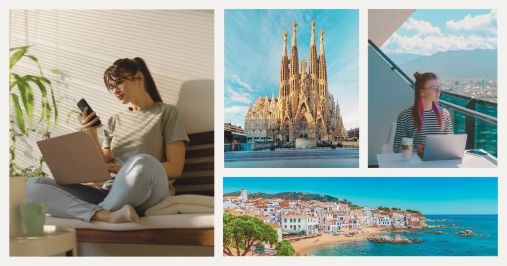 young women working from Barcelona