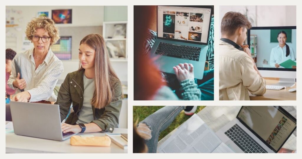 estudiantes extranjeros usando el internet para estudiar