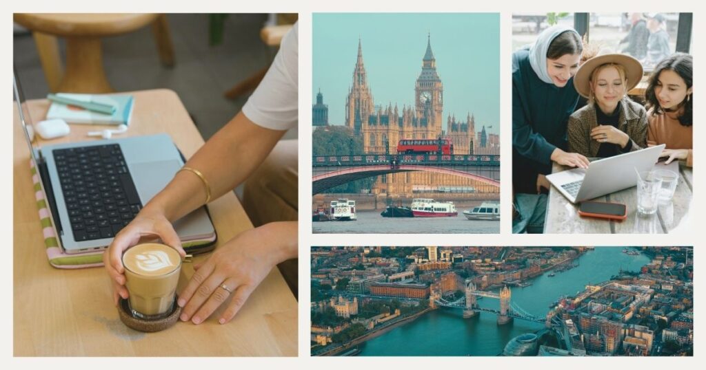young women navigating on internet in London