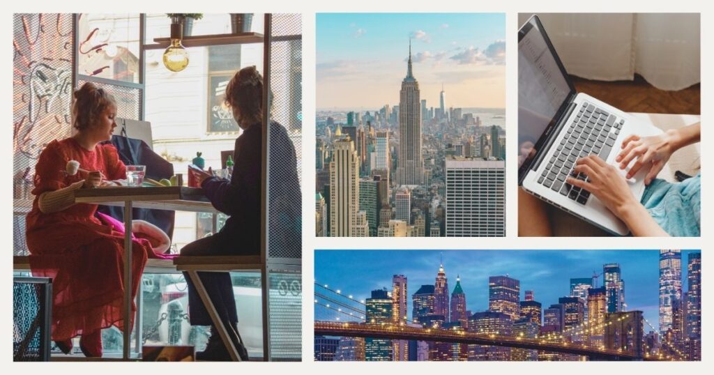 digital nomad women working with the internet in New York