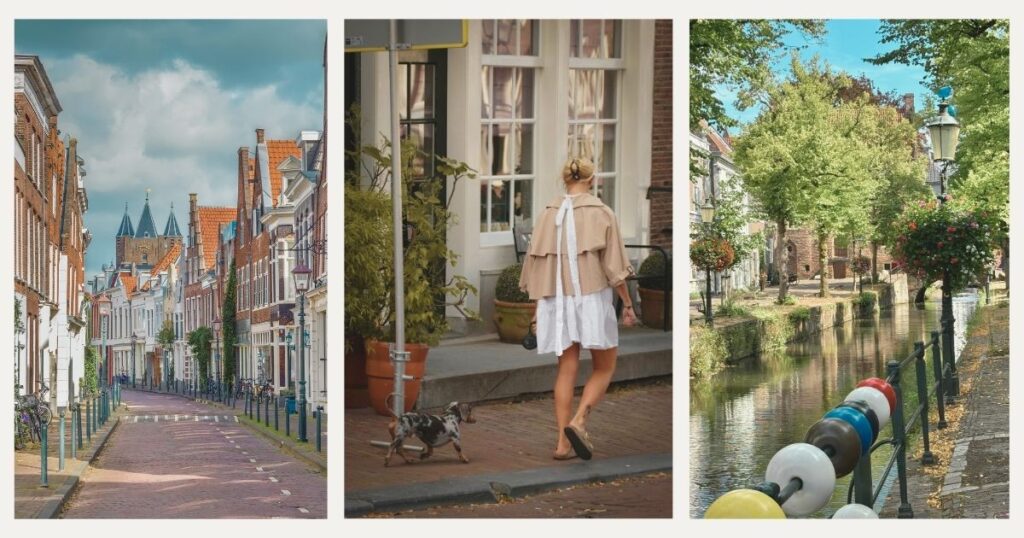 mujer caminando en seguridad en calle de una ciudad en Paises Bajos