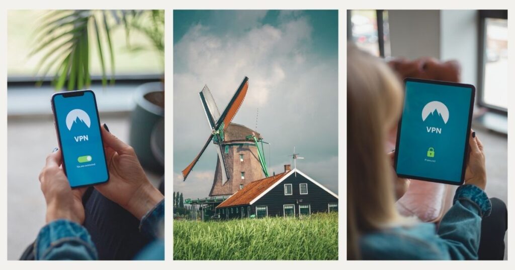 mujer configurando vpn en tablet y celular