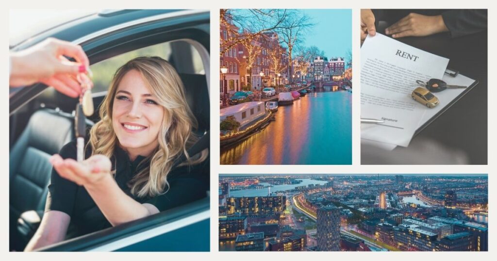 mujer alquilando coche en Paises Bajos