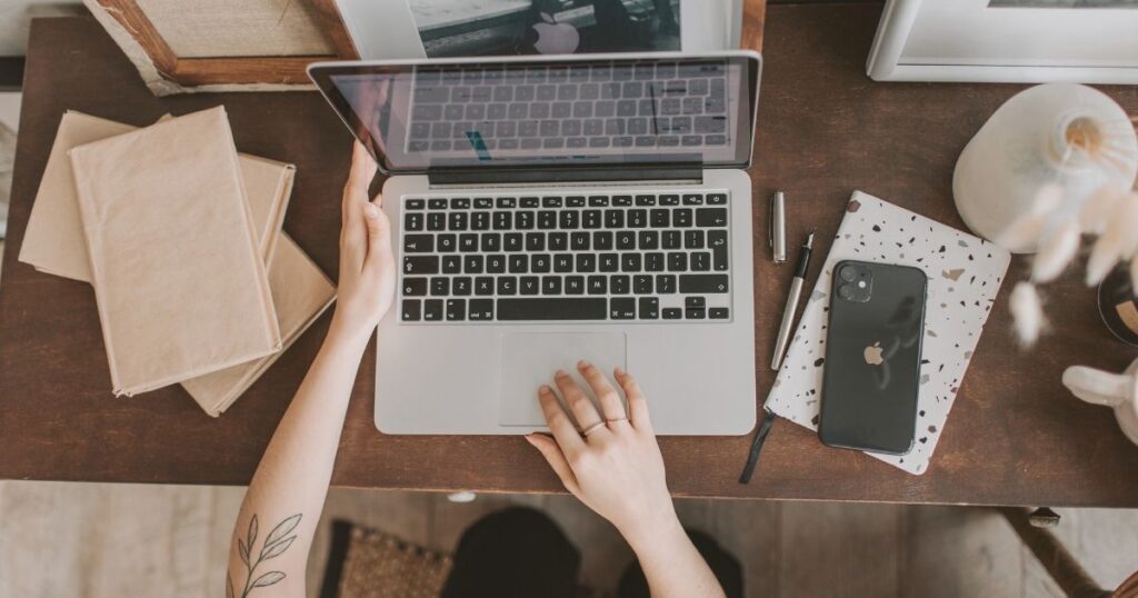 woman working from a workspace in Mallorca
