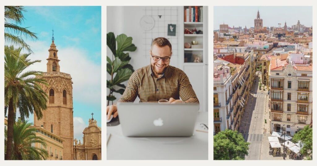 man navigating on internet in Valencia