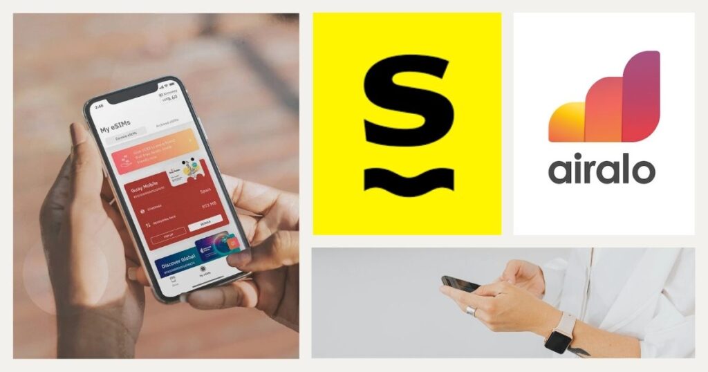 person comparing Saily vs Airalo esim