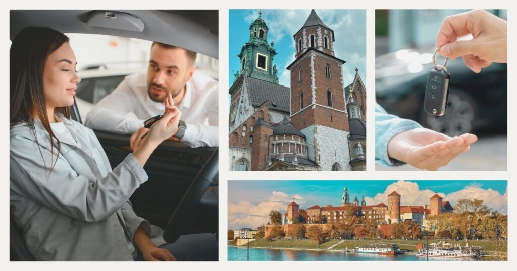 mujer alquilando coche en Polonia