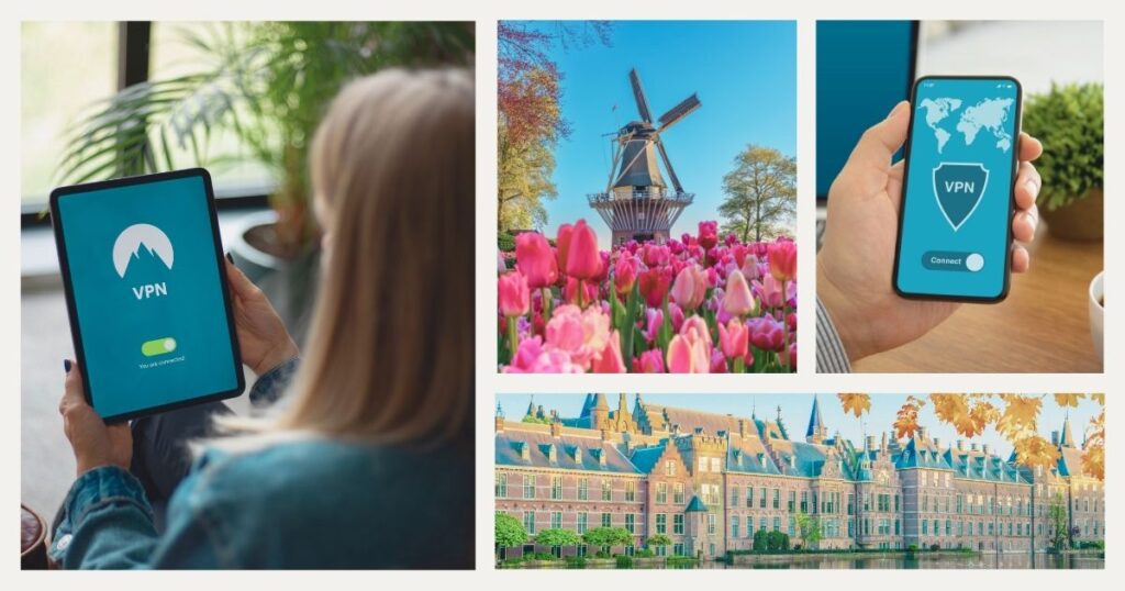 mujer navegando en internet con vpn en los Paises Bajos