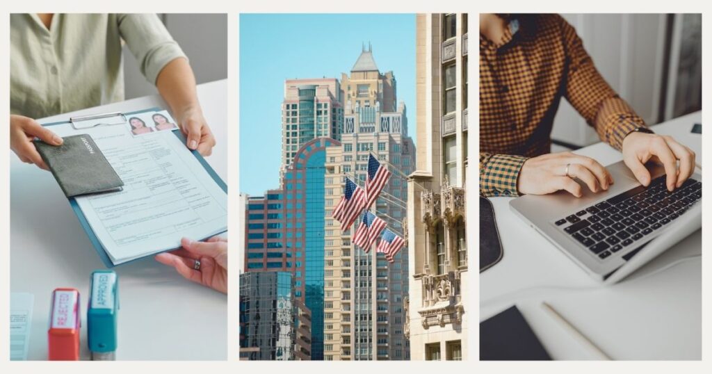 man applying for the temporary work visa in the US