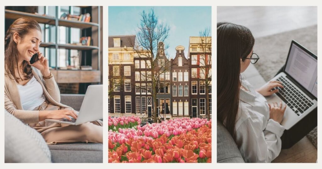 mujeres trabajando remoto y viviendo en Paises Bajos