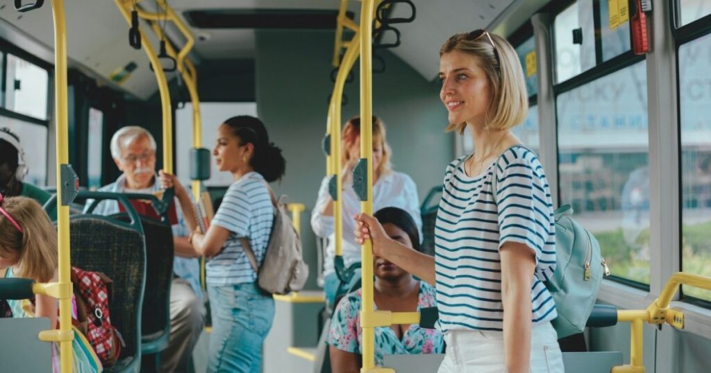 people taking public transportation in Valencia