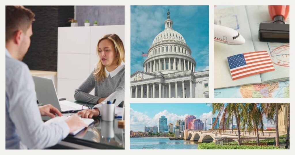 man applying for the temporary work visa in the US